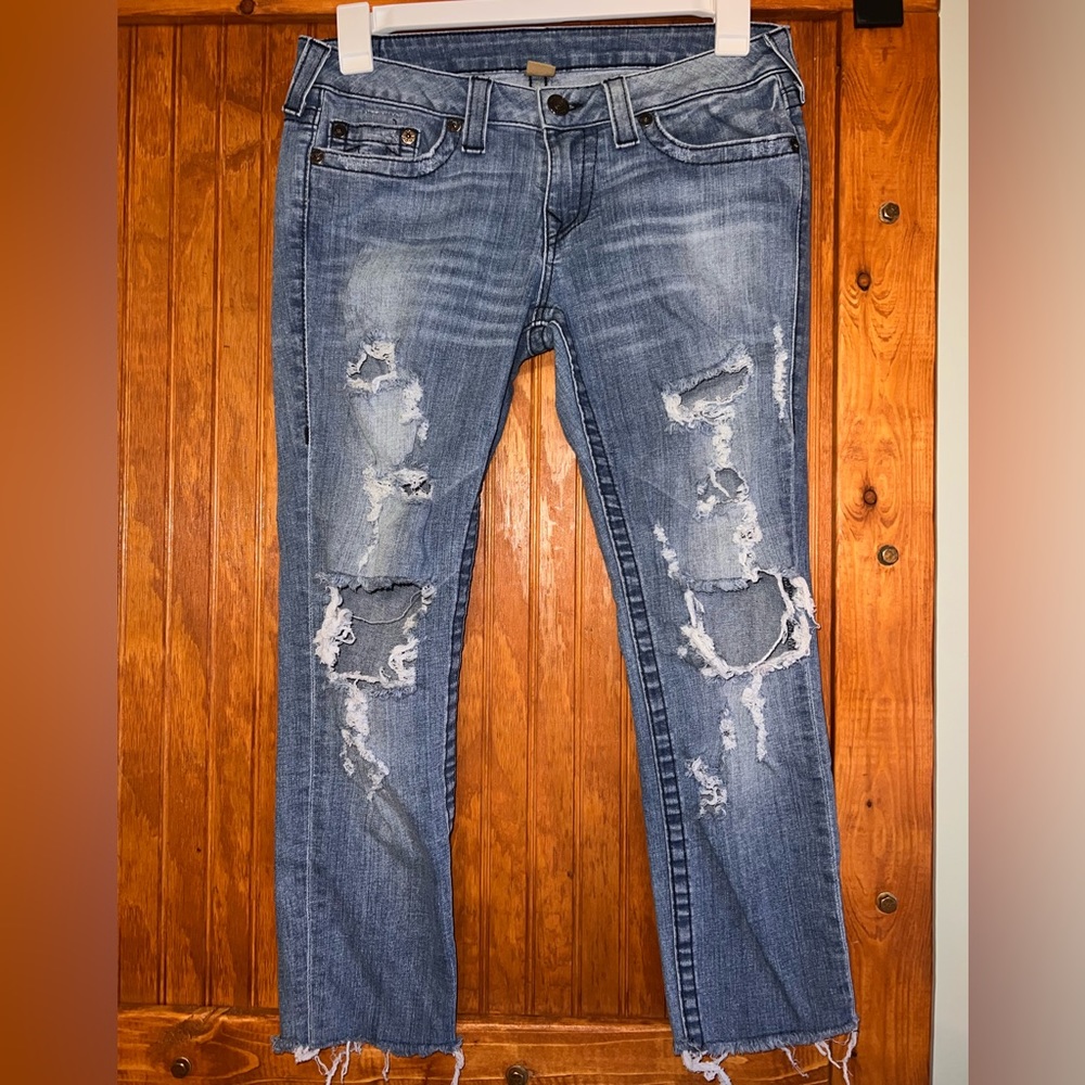 True Religion Distressed Jeans Size 31 EXCELLENT USED CONDITION